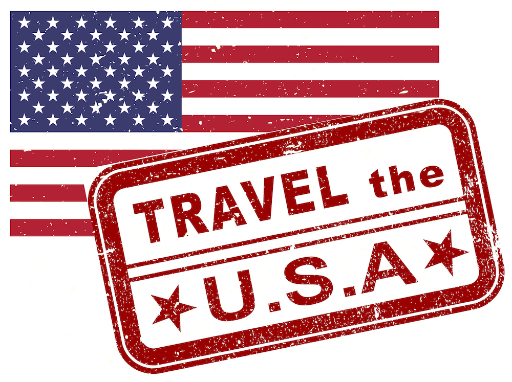 travel the usa and american flag
