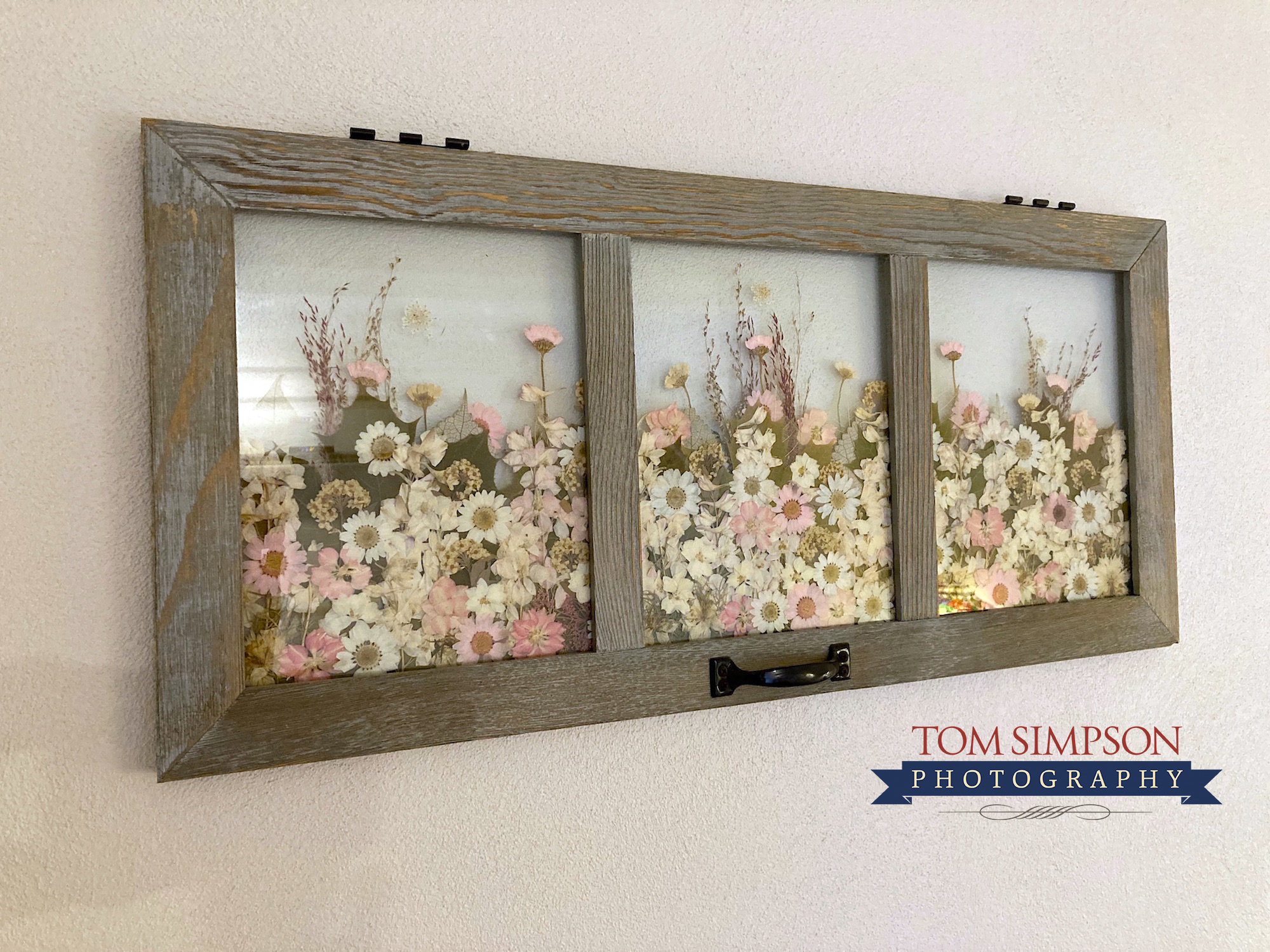 pressed flower art in B&B Rose Room