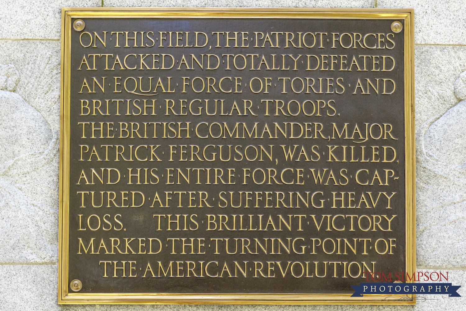 bronze tablet on kings mountain monument