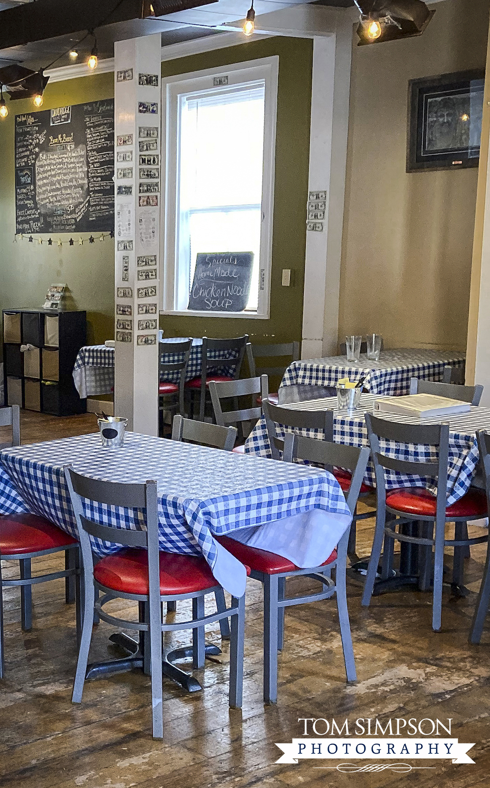 blue checked table cloths dining table