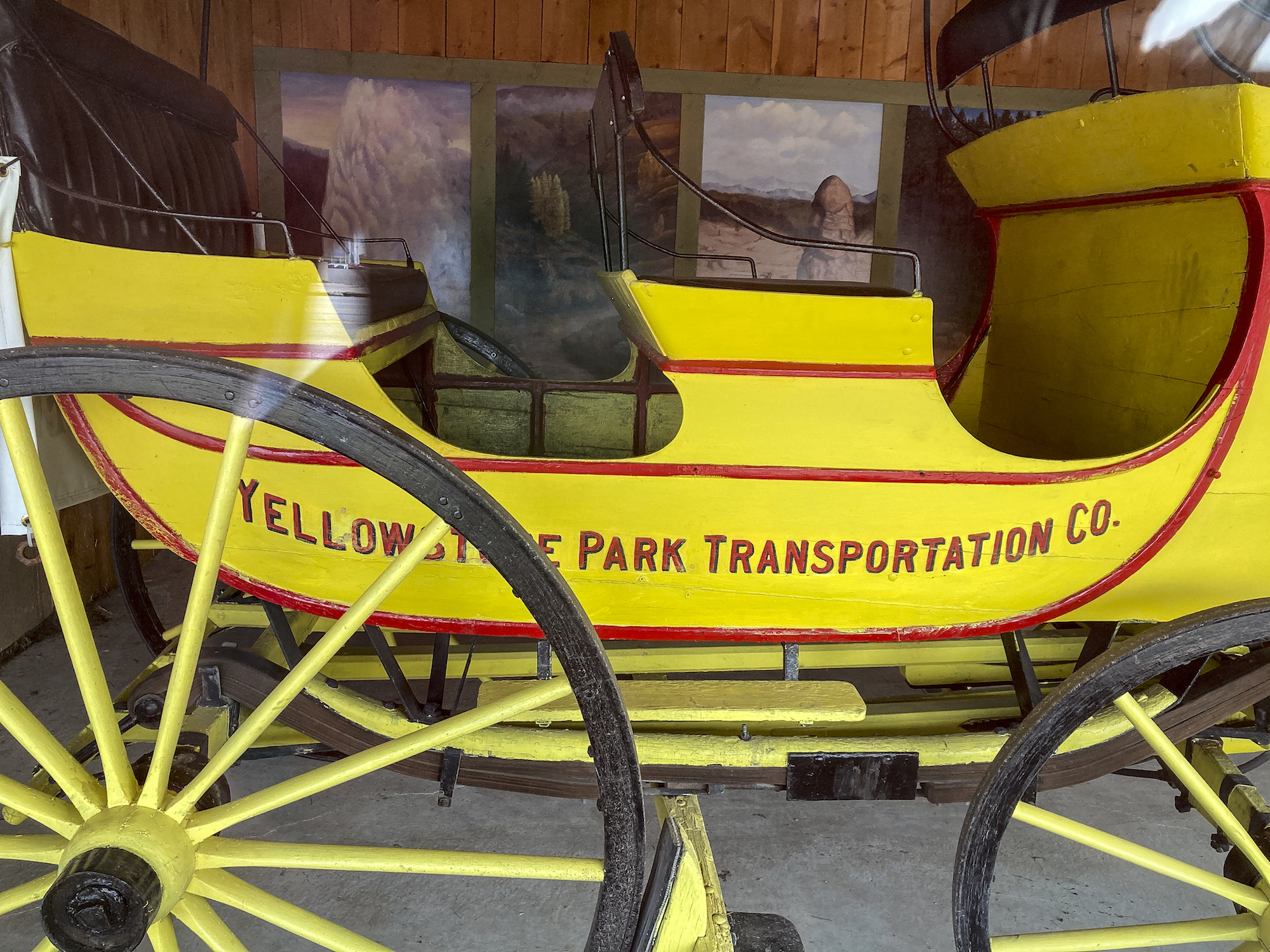 yellow and red stagecoach