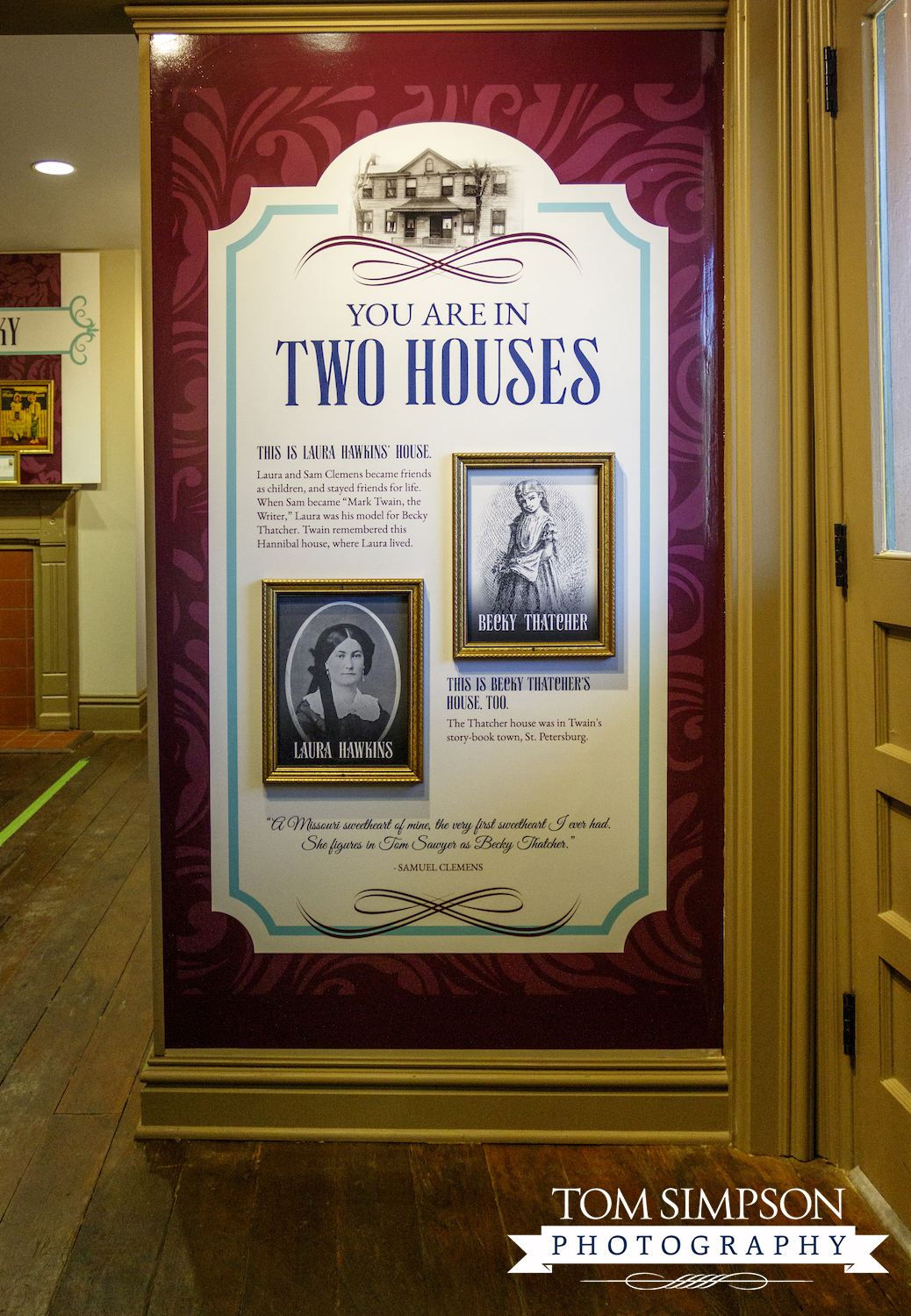display sign inside beck thatcher house