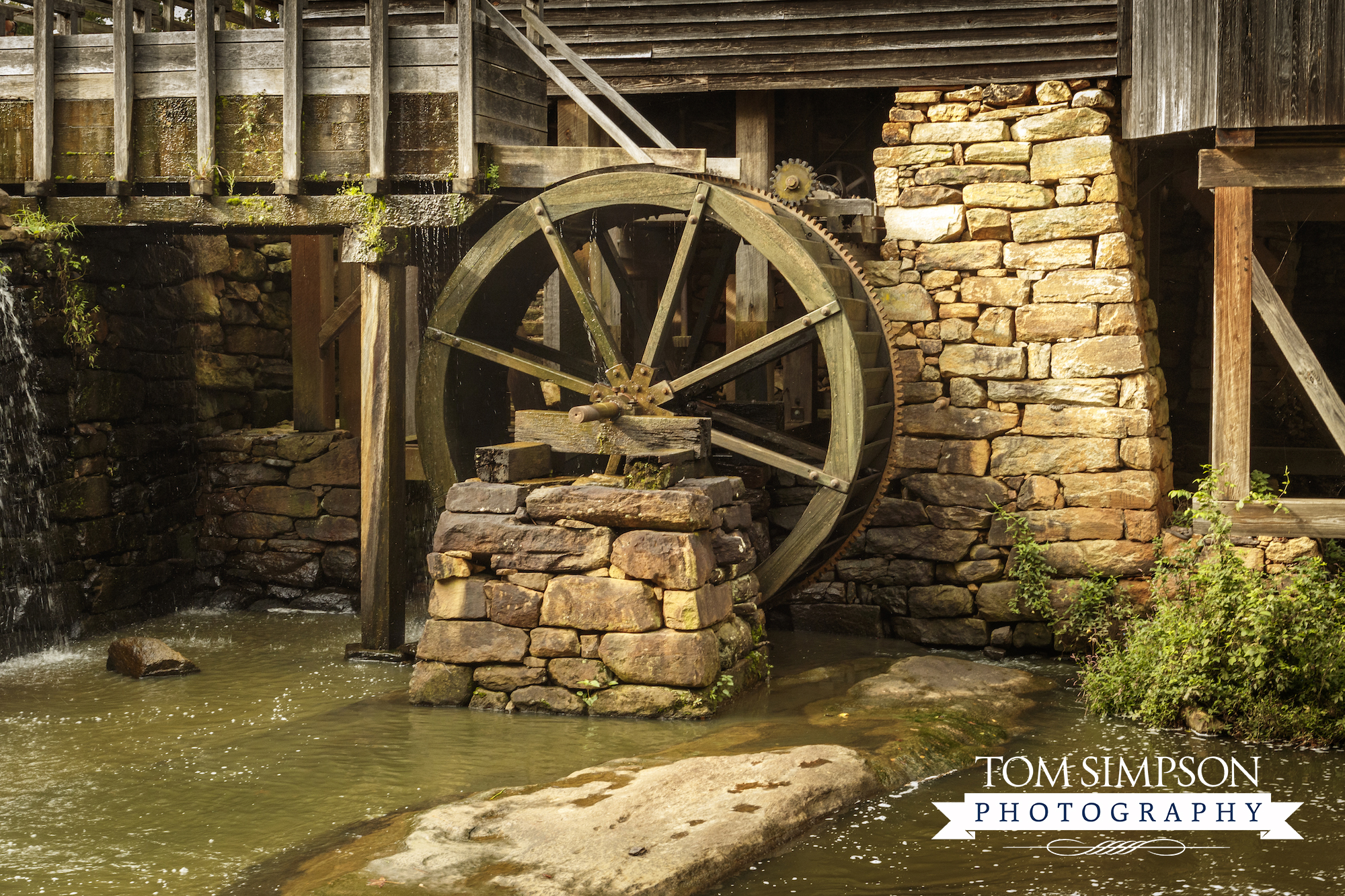 water run and wheel for historic gristmill