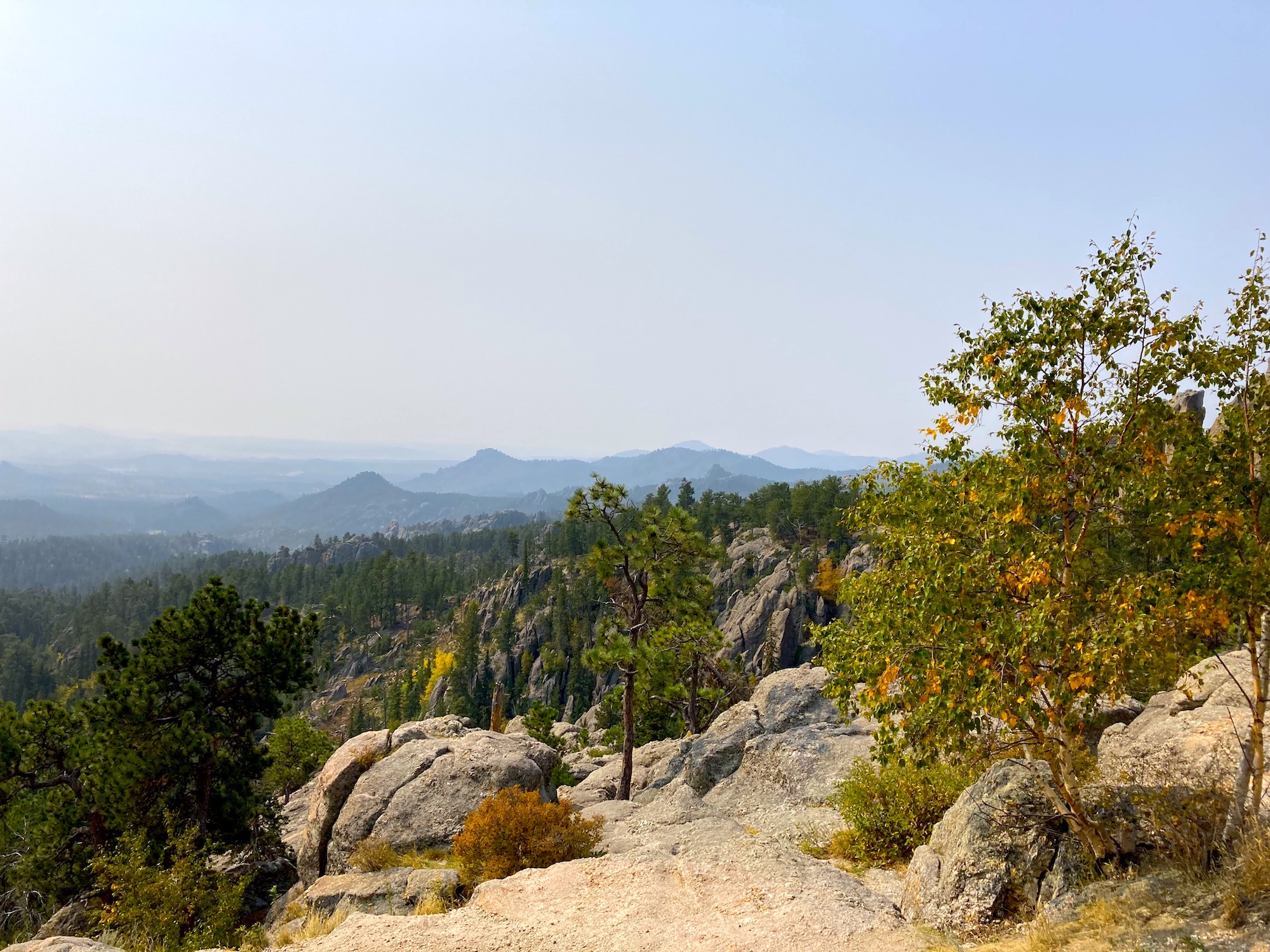 hazy skies from wildfires in south dakota