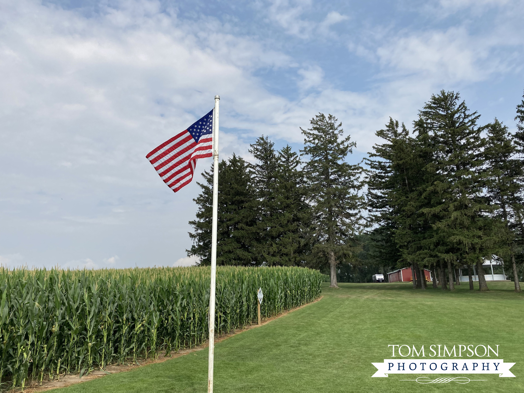 flag in iowa's most beloved baseball field