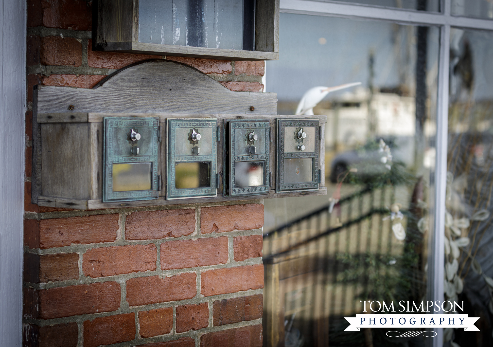 historic building with vintage mailboxes