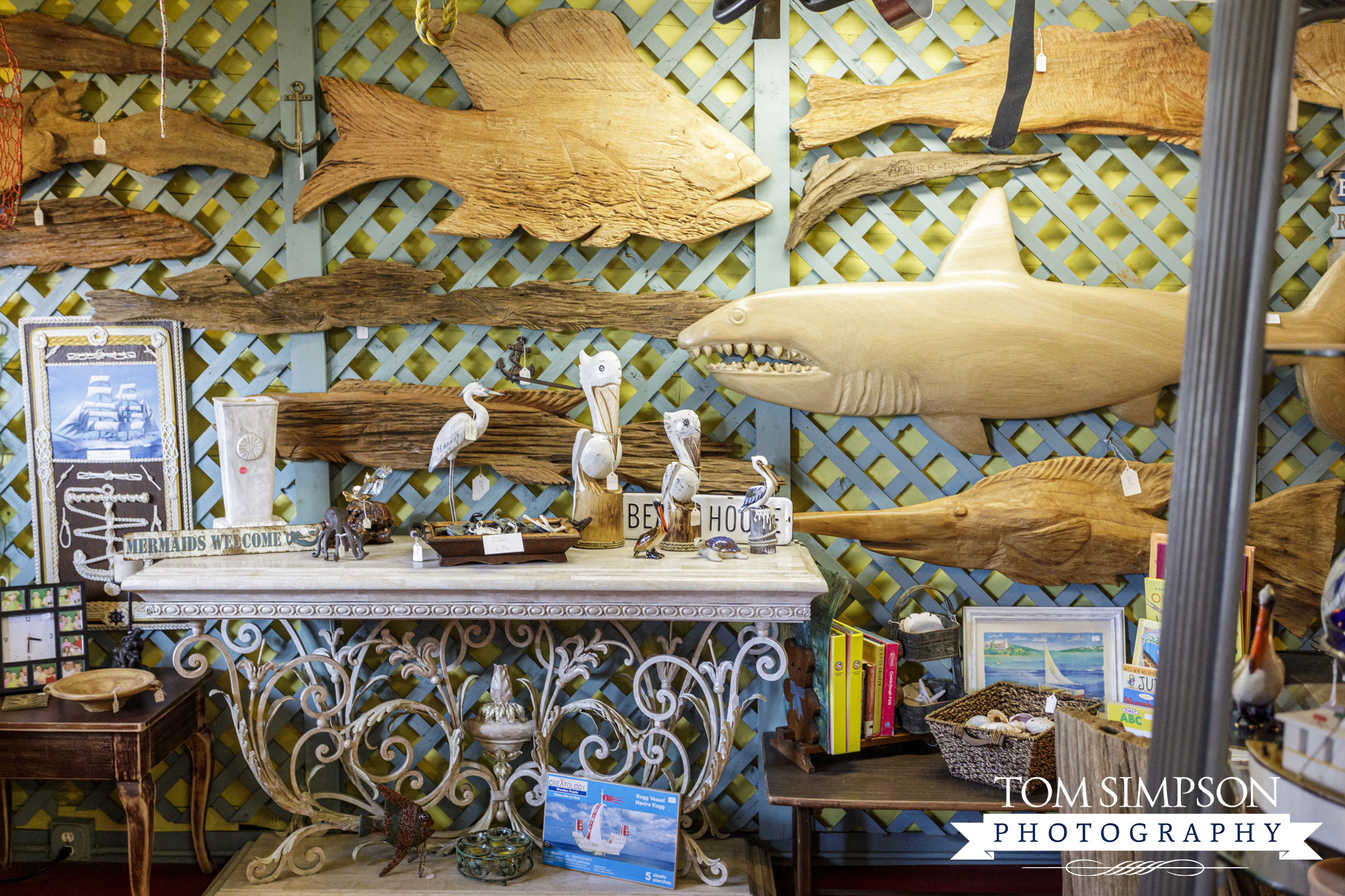 small town shop sells coastal decor