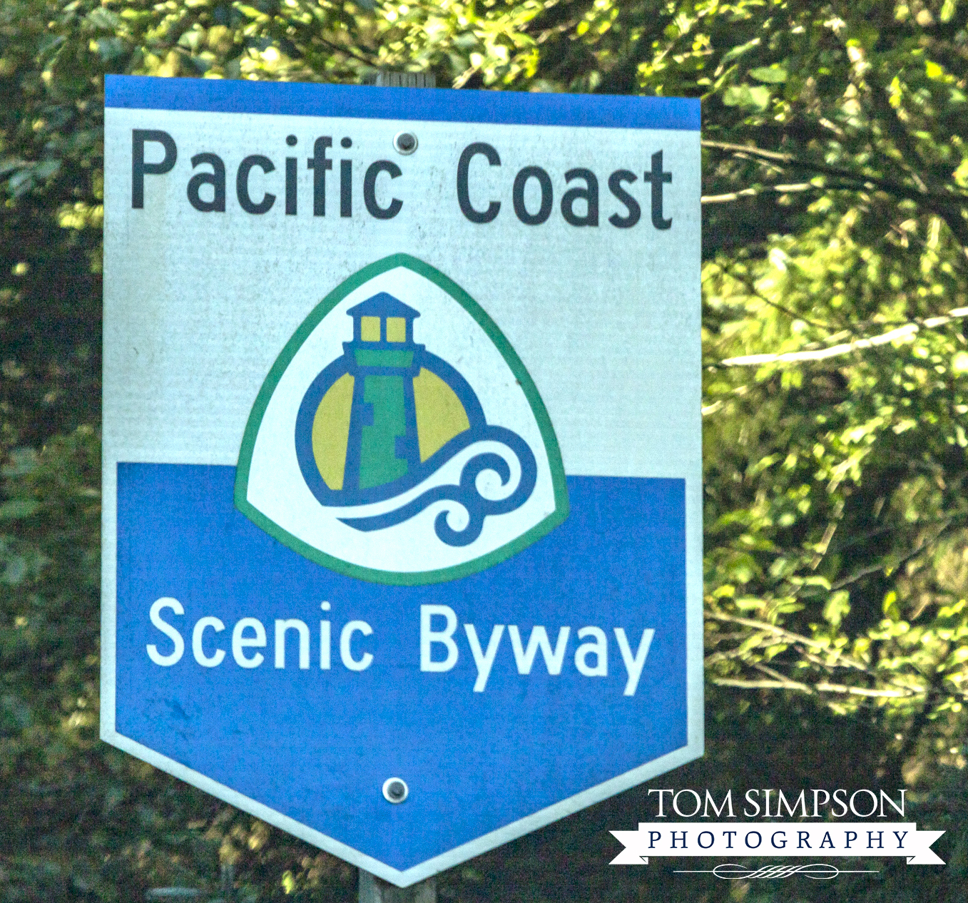 lighthouse on scenic byway sign